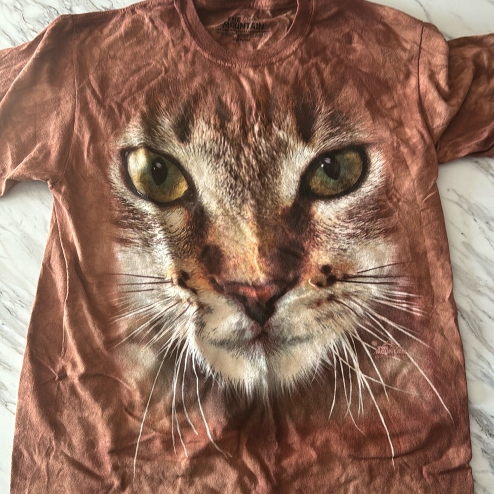 The Mountain VTG Cat Face T-shirt Tie Dye Whiskers Unisex size small - Picture 3 of 3